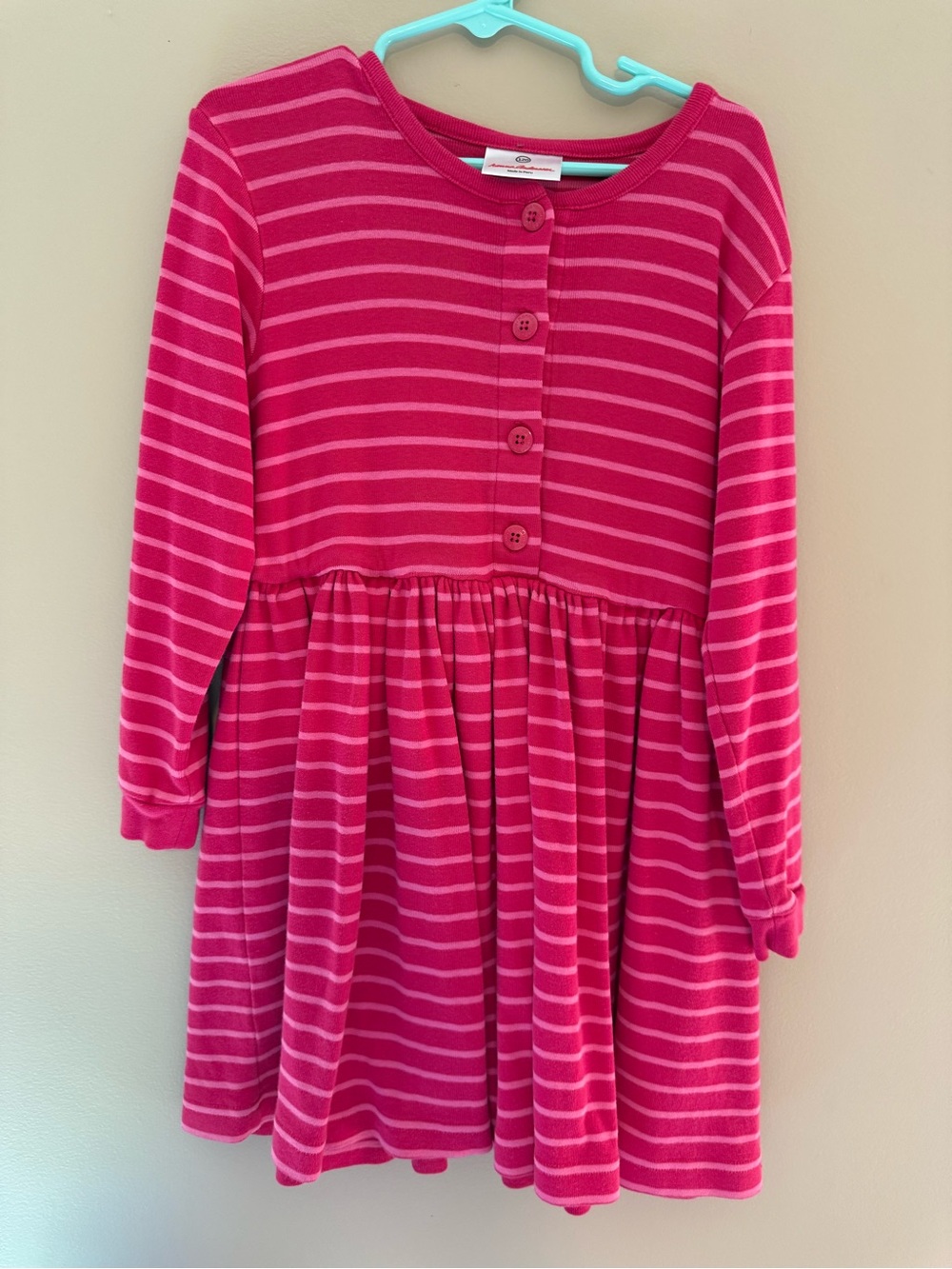 Hanna Andersson Bright Pink Striped Knit Dress